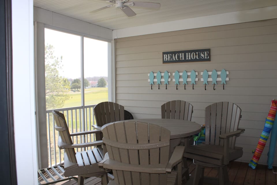 Porch overlooking fairway