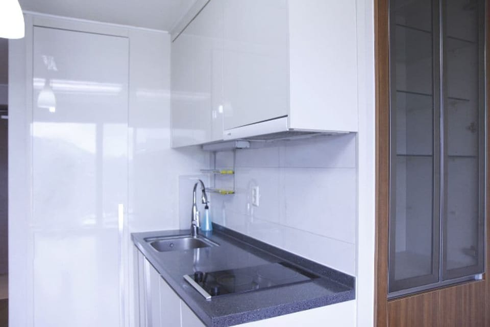 Premium Room | Private kitchen | Fridge, microwave, rice cooker, cookware/dishes/utensils
