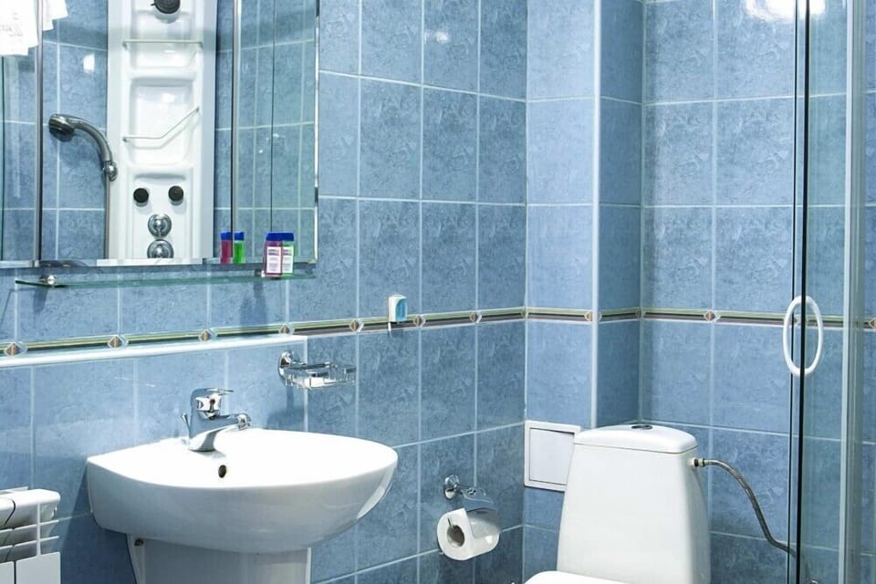 Shower, free toiletries, hair dryer, slippers