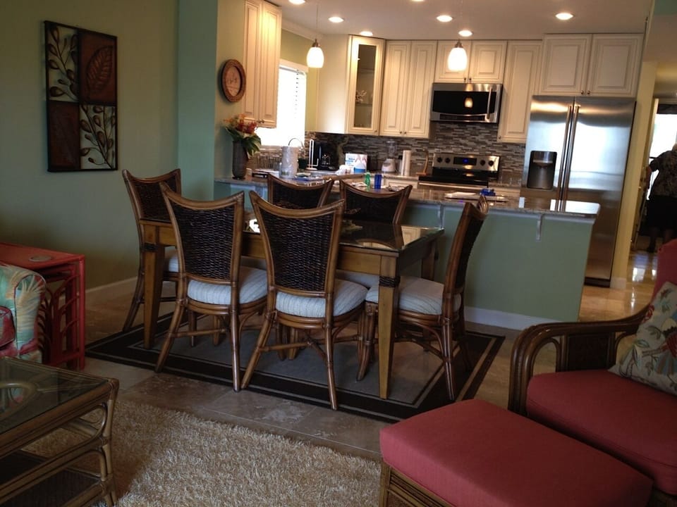 View of Dining and Kitchen from Living Room