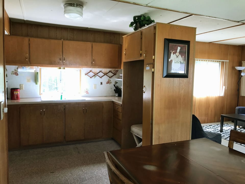 Kitchen - fridge is not pictured and on the porch off the living room door