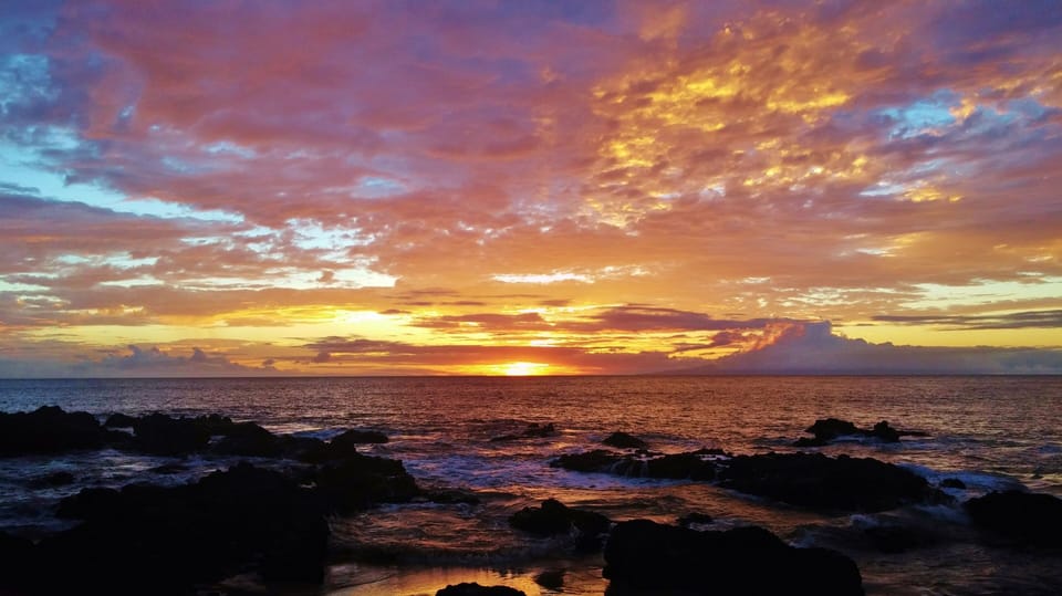 Enjoy one of our spectacular sunsets right across the street at Kalepolepo Beach