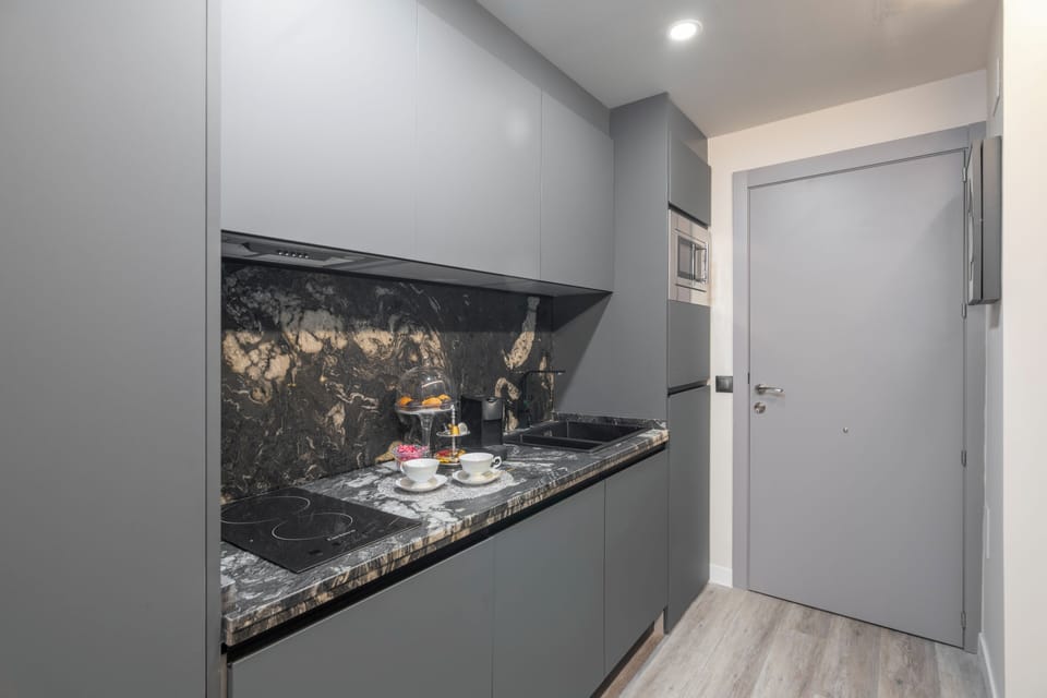 Apartment, 1 Bedroom, City View | Private kitchen | Full-size fridge, microwave, stovetop, dishwasher