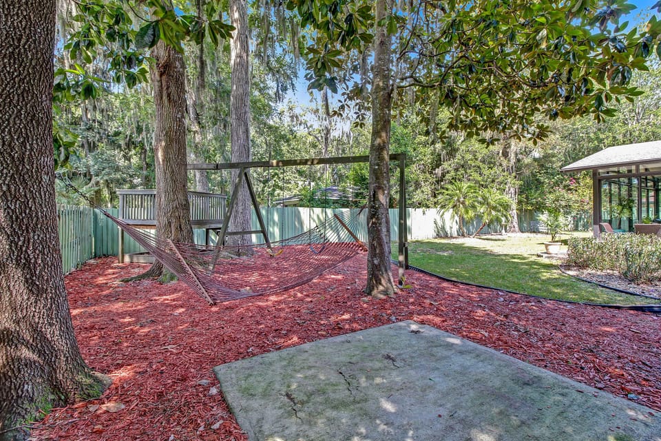 Play area for relaxing while kids have fun.