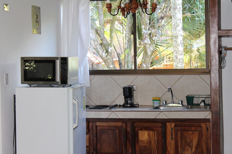 Kitchenette studio apartment.
