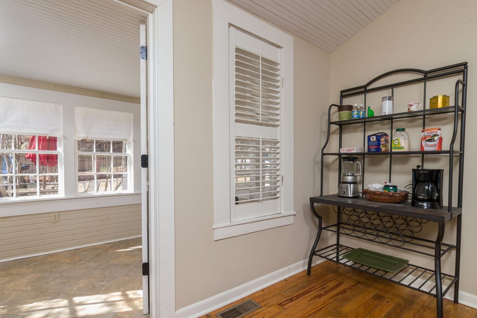 Kitchen and entrance to sunroom
