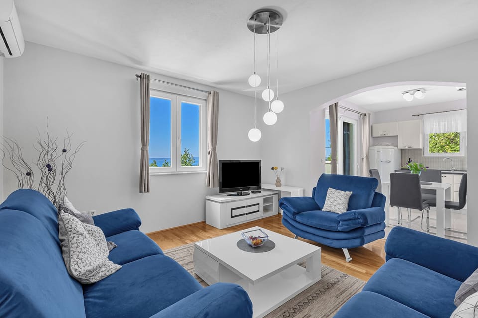 Living room and the kitchen on the first floor