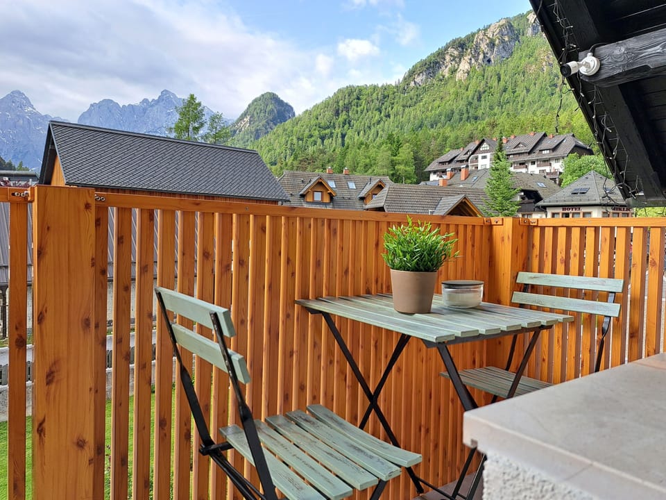 balcony with mountain view
