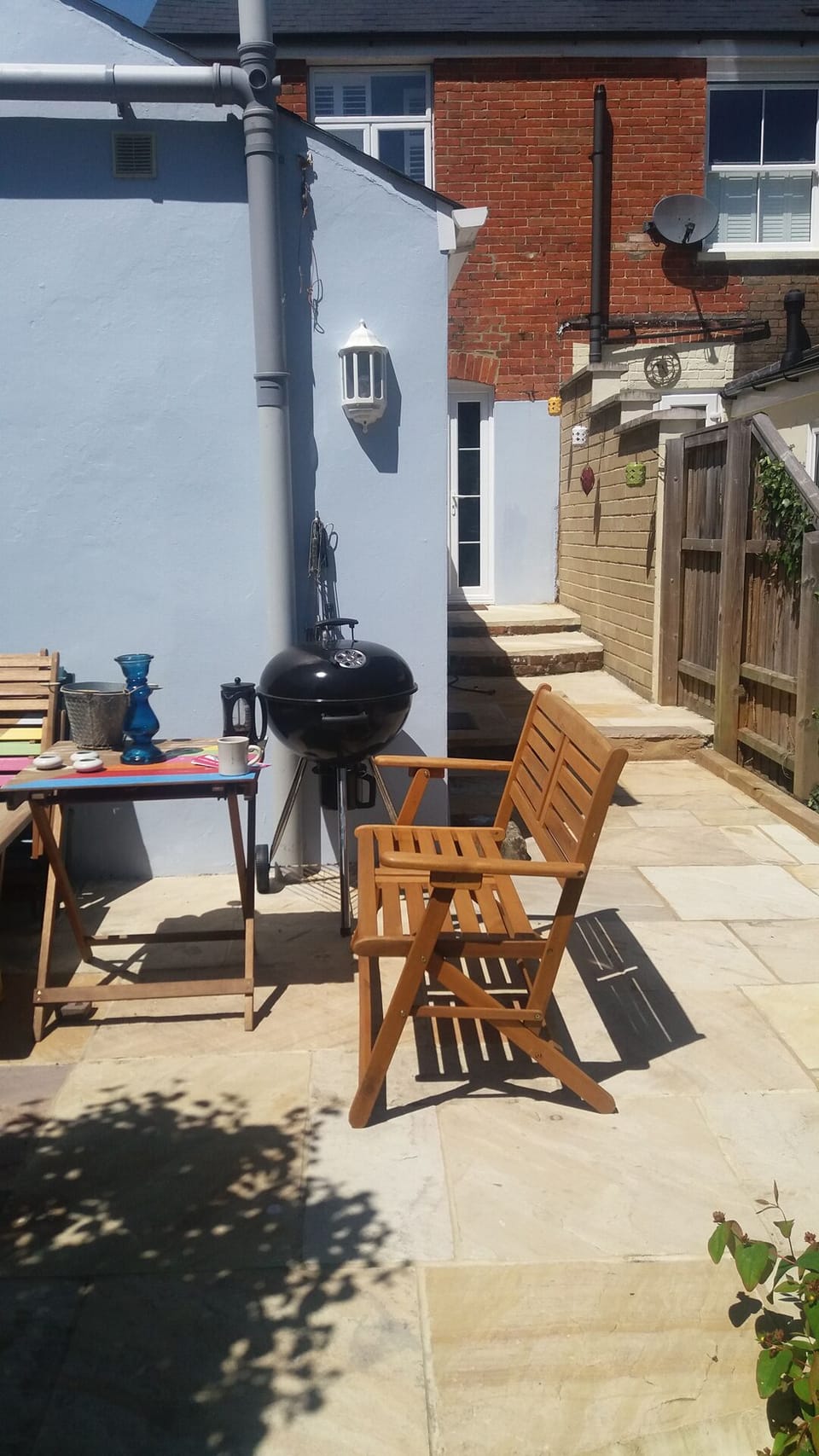 Captures the sun my garden patio. 