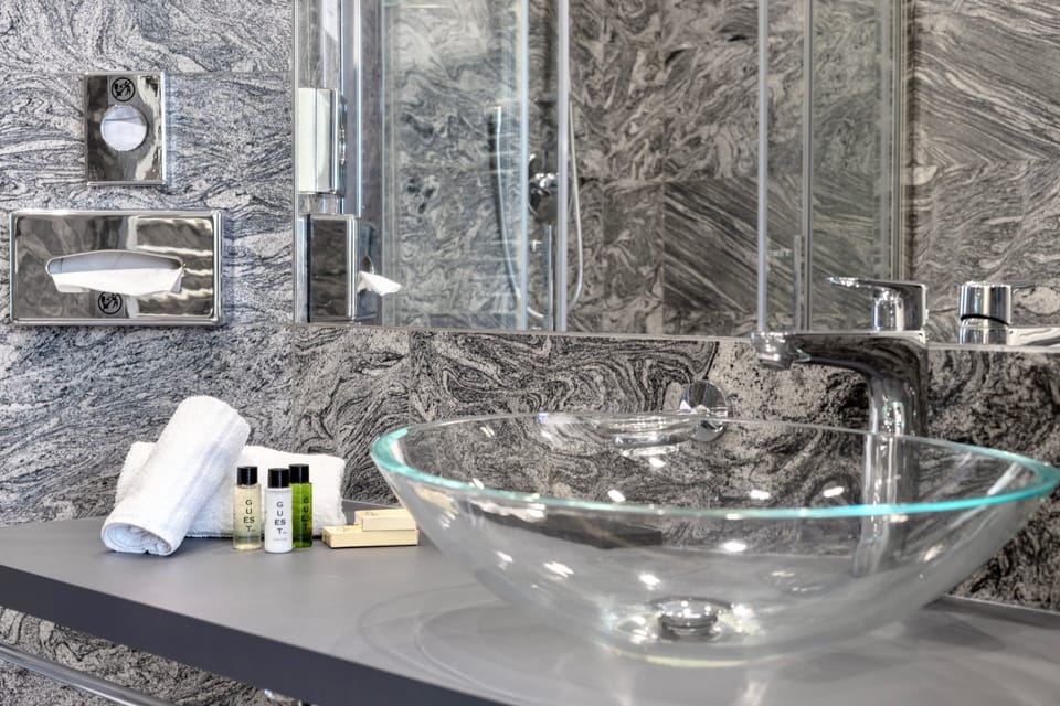Superior Double Room | Bathroom | Shower, rainfall showerhead, free toiletries, hair dryer