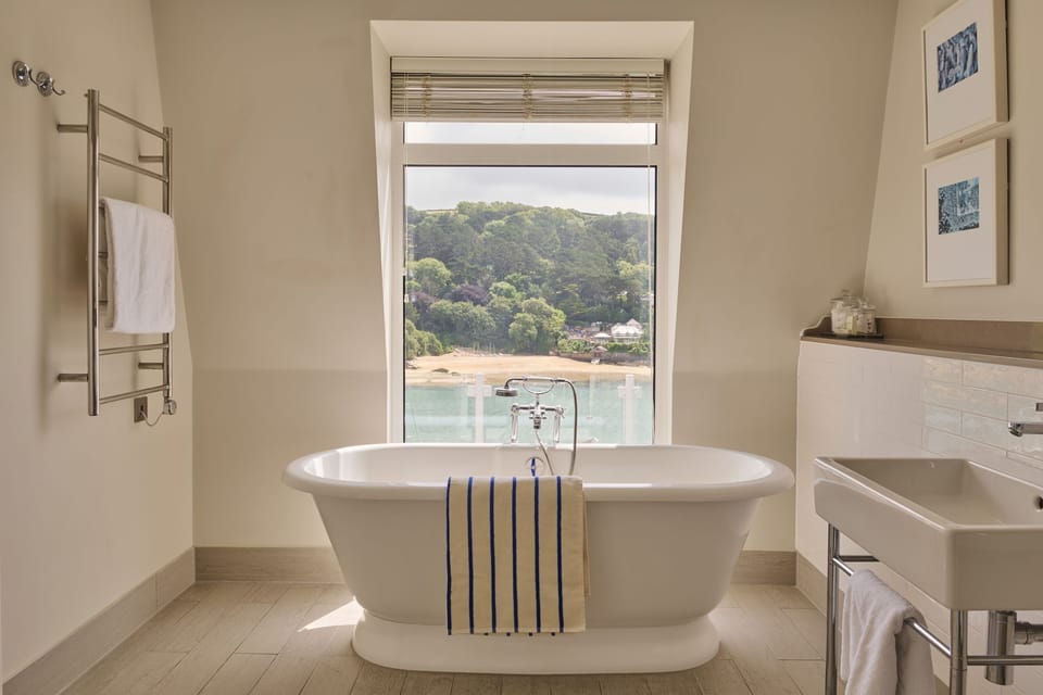 Room, Balcony (Our Best Estuary View) | Bathroom | Designer toiletries, hair dryer, slippers, towels