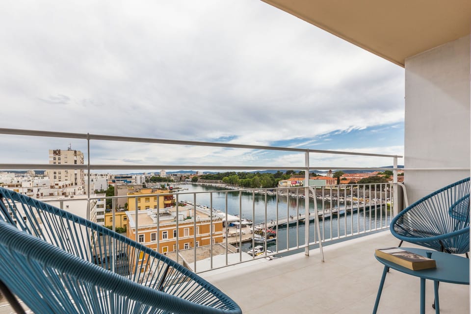 Balcony with city view