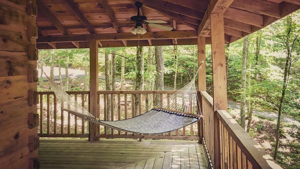 Relaxing hammock on wrap around covered porch