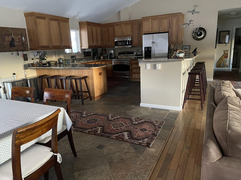 View of kitchen from dining room area