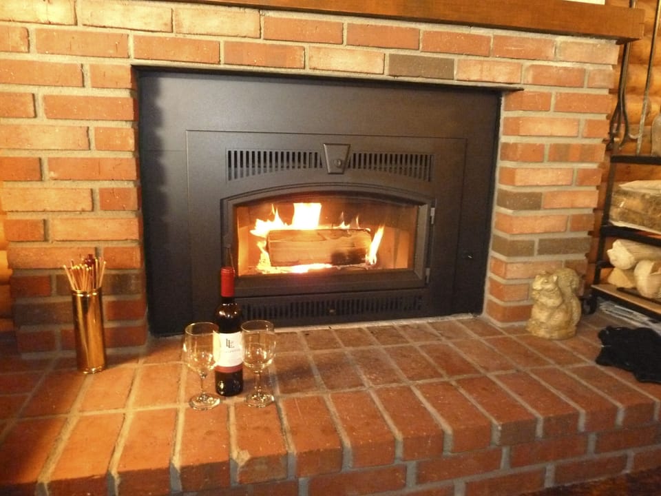Real wood burning fire place