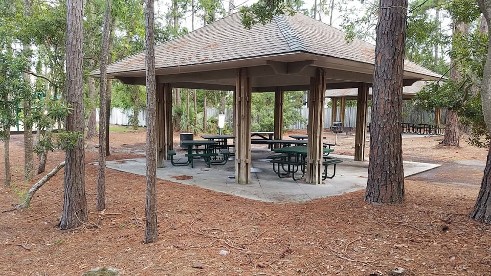 picnic area on the way to the beach
