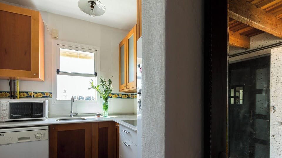 View to the kitchen.