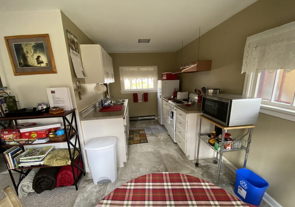 Long view of kitchen. 