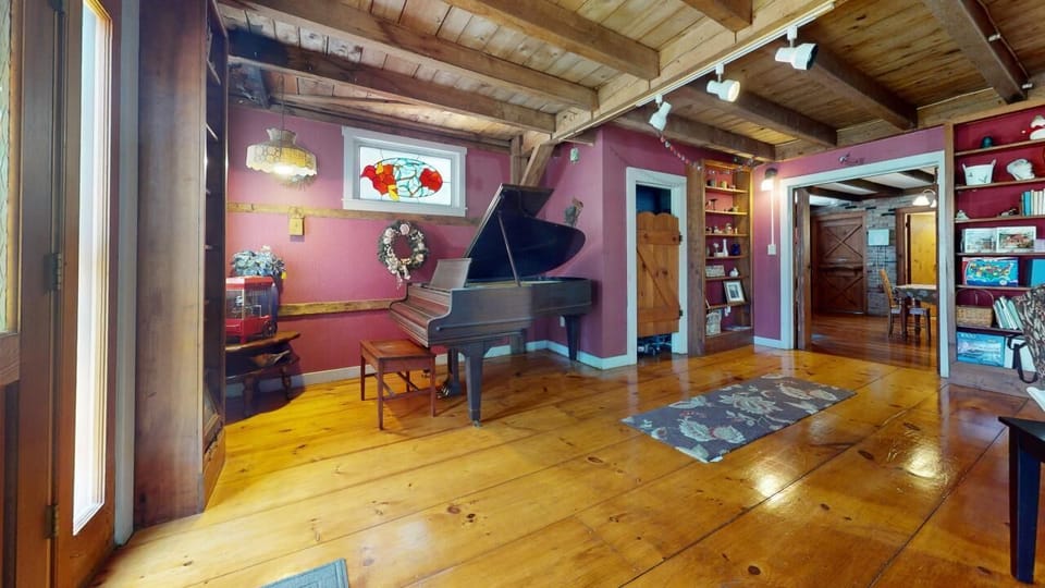 Grand piano and downstair closet