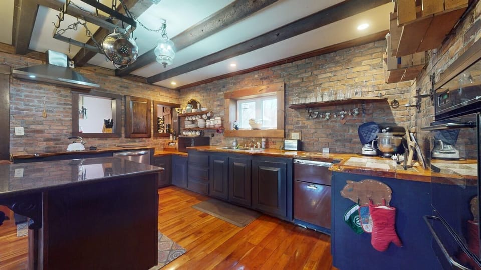 Old horse stalls are now windows into dining room