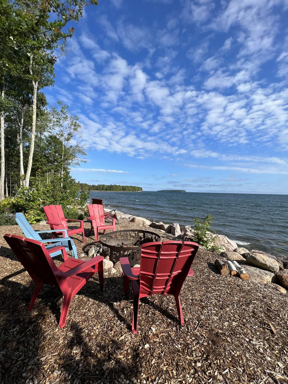 Firepit view, just steps from the house.