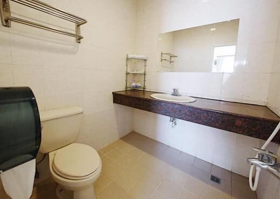 Shower, free toiletries, hair dryer, slippers