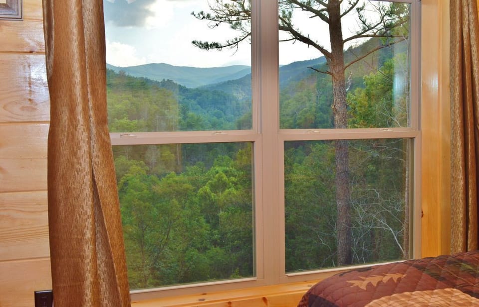A closer look at your mountain view from the master bedroom