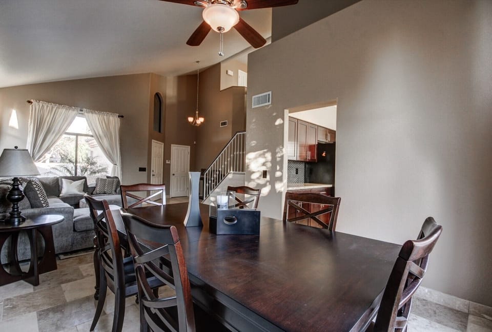 Formal dining table in the living room
