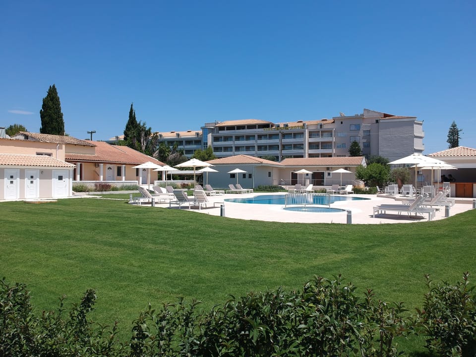 Swimming pool and lawn area