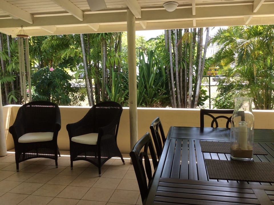 patio at the back of cottage