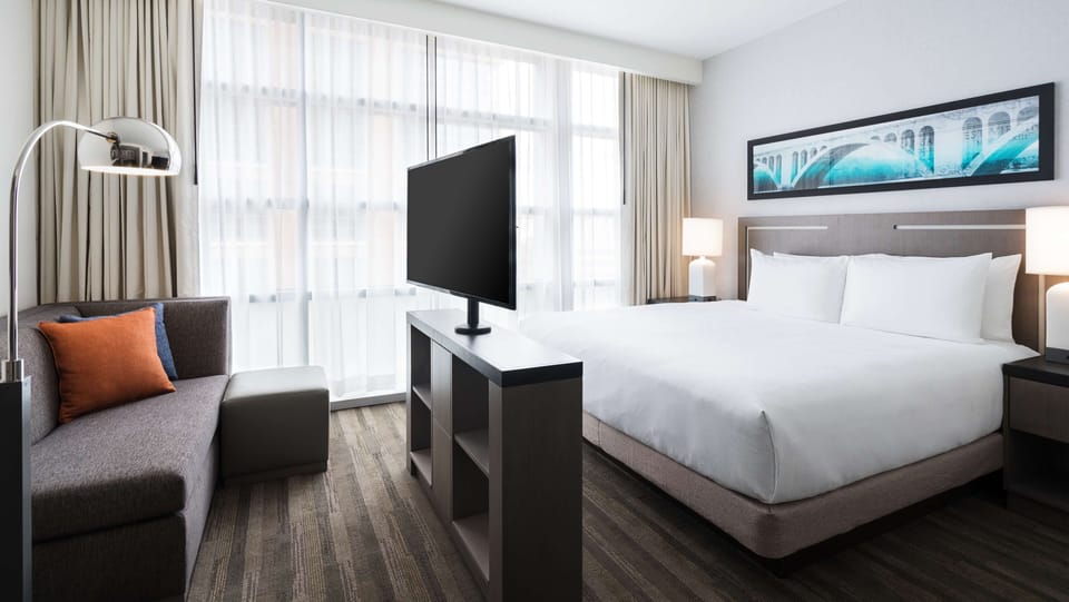 In-room safe, desk, laptop workspace, blackout drapes