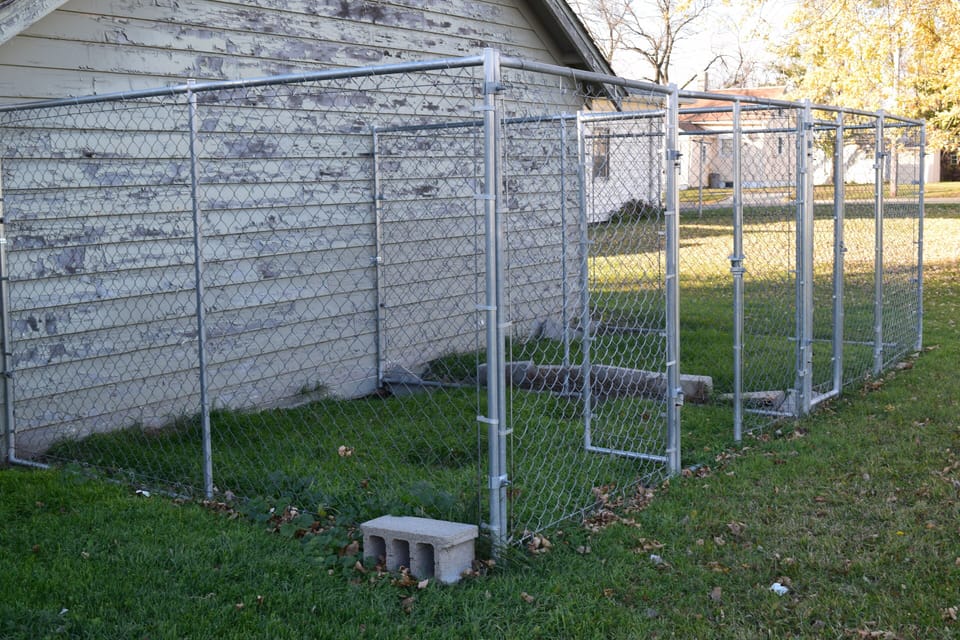 2 Outside Dog Kennels - before Garage was repainted