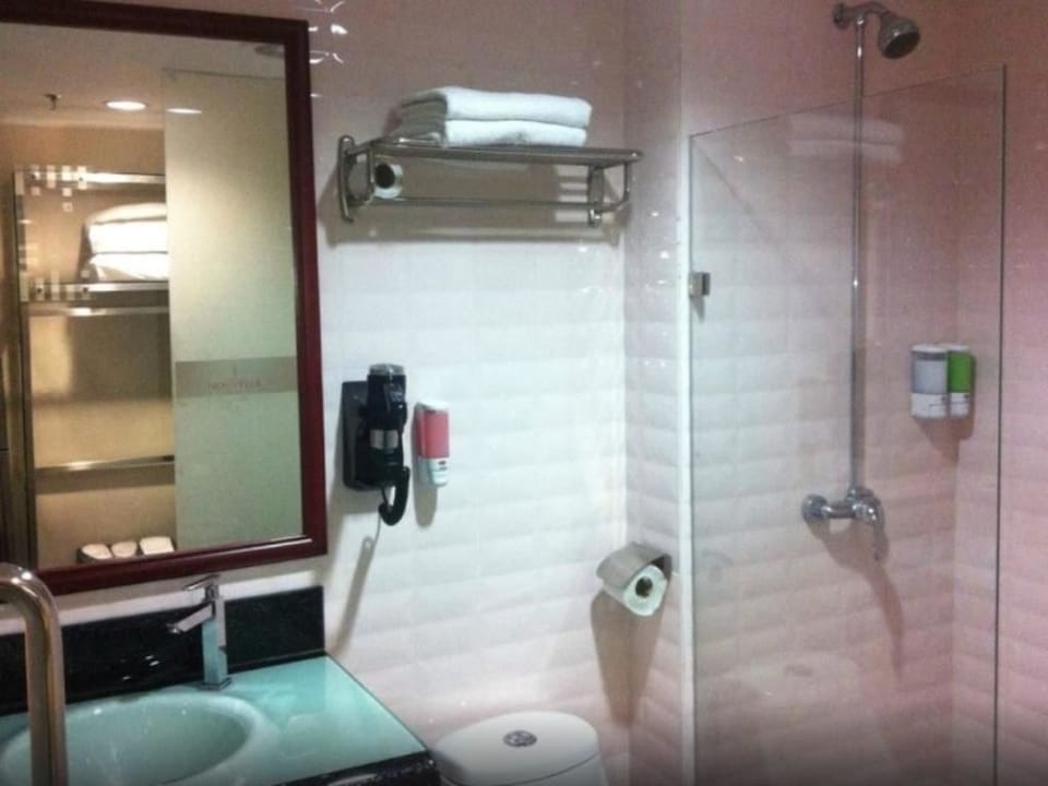 Shower, free toiletries, hair dryer (on request), towels
