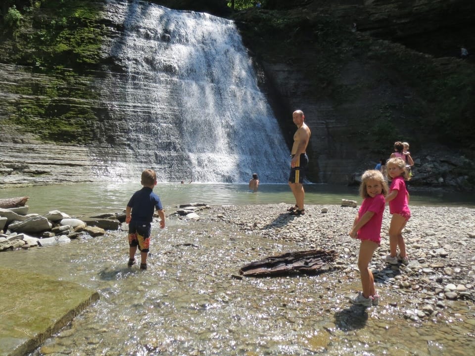 Swim right at the foot of the falls at Stonybrook State Park, just 20 min East!