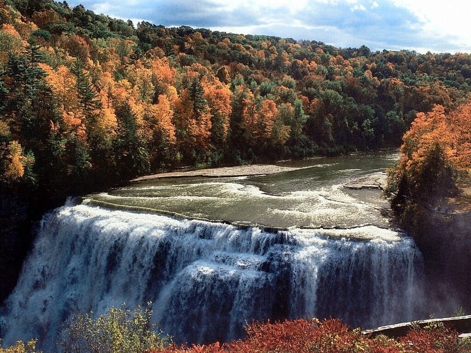 The Middle Falls at Letchworth State Park, just 15 min. West.