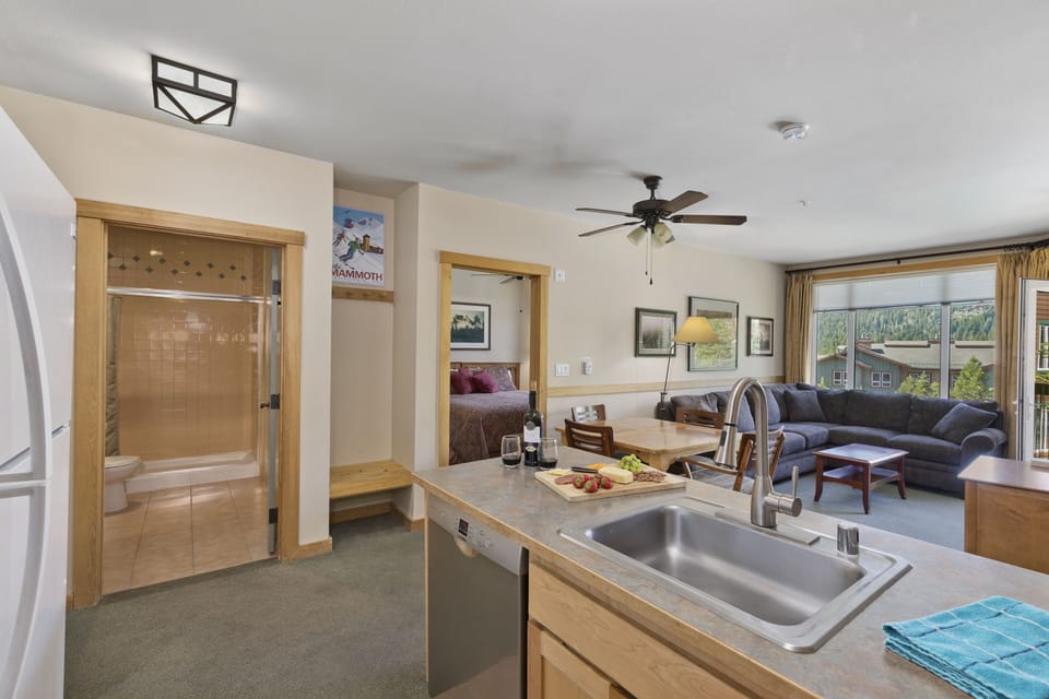 View from kitchen to living room.