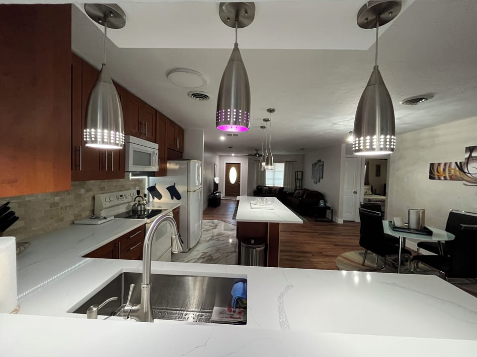 Kitchen-living - view from den