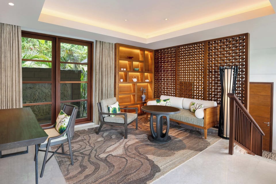 Villa, 1 King Bed, Balcony, Resort View (Balcony) | Living room | 55-inch LED TV with satellite channels, TV