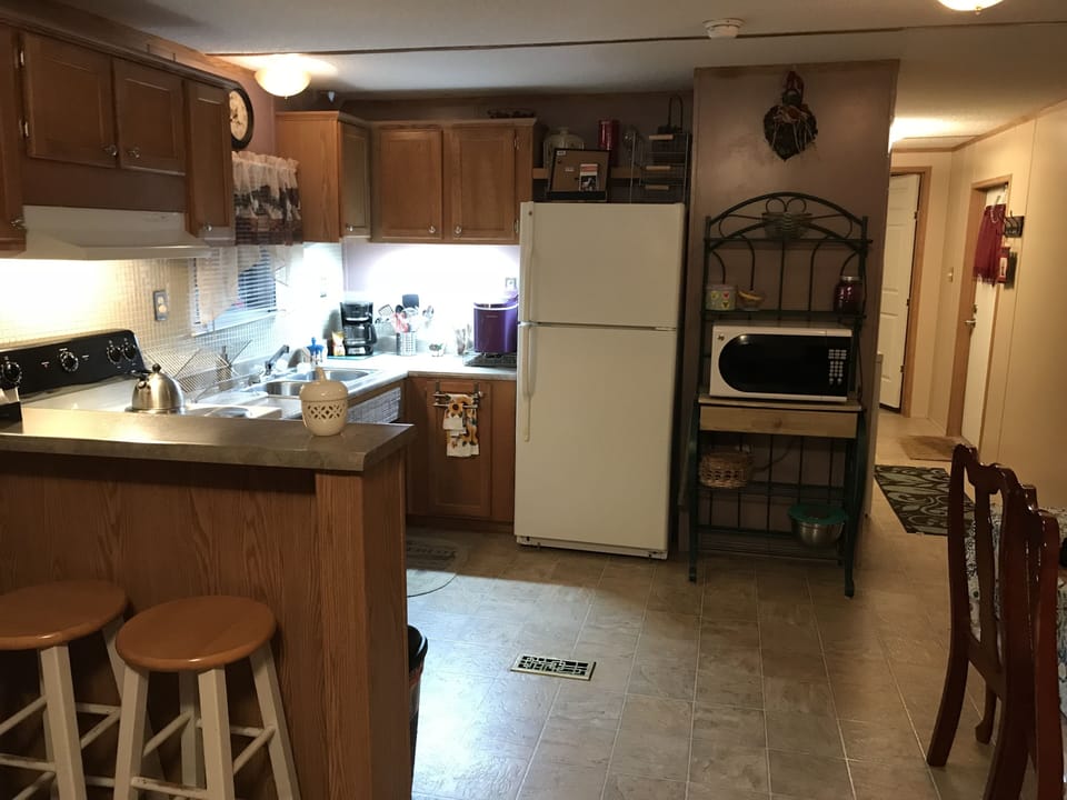 Kitchen with countertop seating