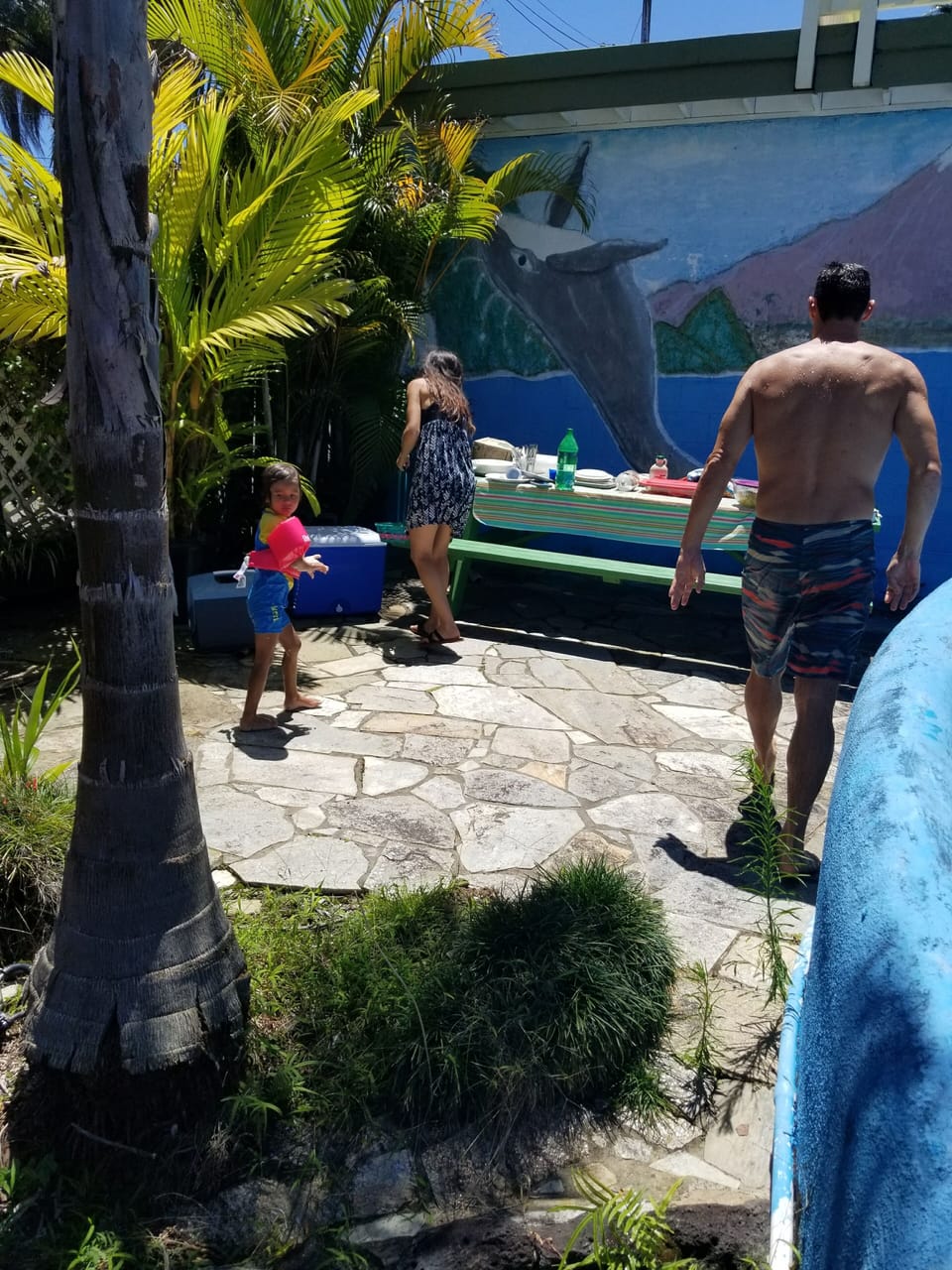 pic nic by pool slide area