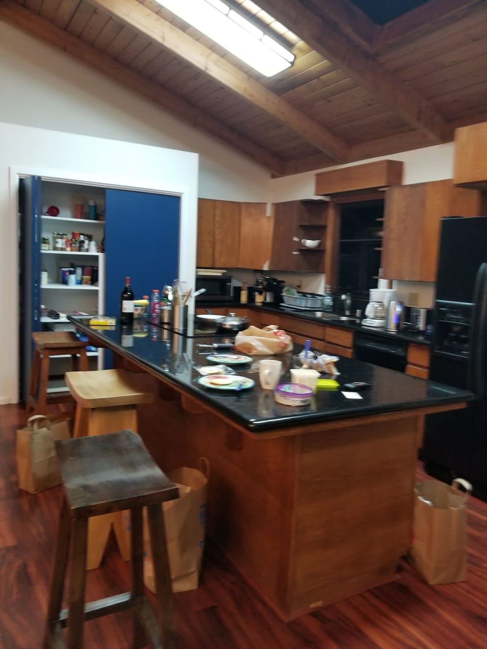 breakfast snack bar in the kitchen