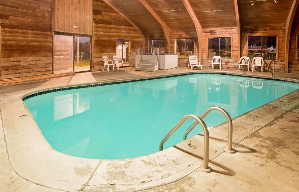 Indoor pool, open 7:00 AM to 9:00 PM, sun loungers