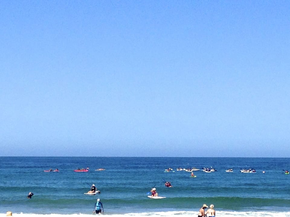 La Jolla Shores beach. Sandy and easy swim area for kids. Great for boogie board