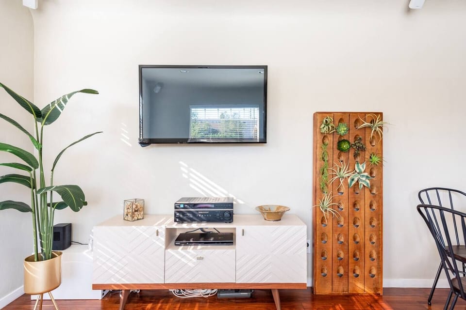 The home is equipped with surround sound and a Roku TV. A DVD player allows you to bring that favorite Disney movie for your kids.