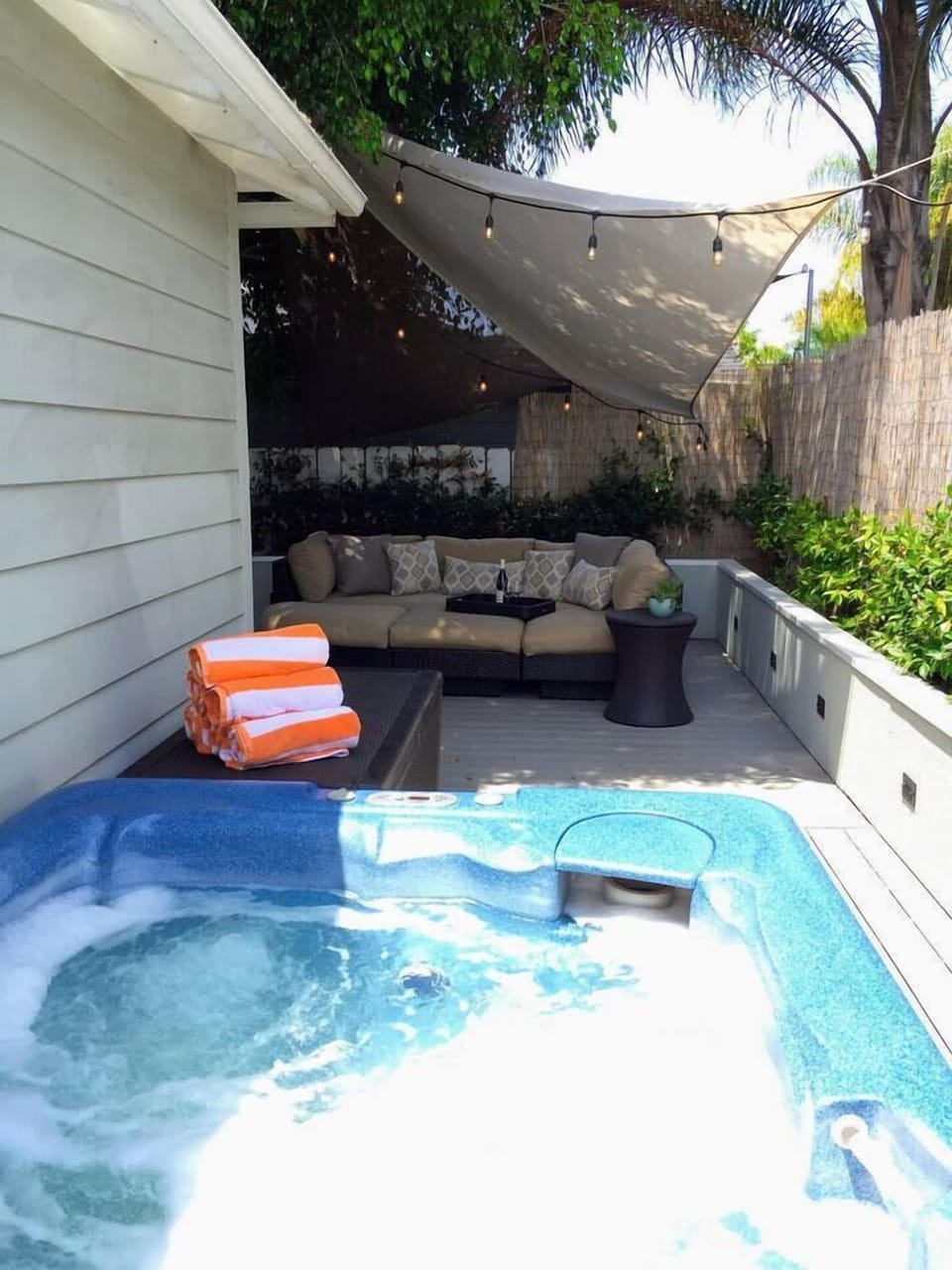 Enjoy the outdoor spa after a long day exploring San Diego!