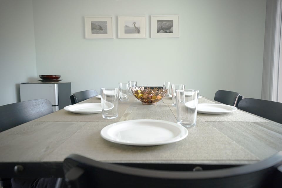 Dining room with extra fridge