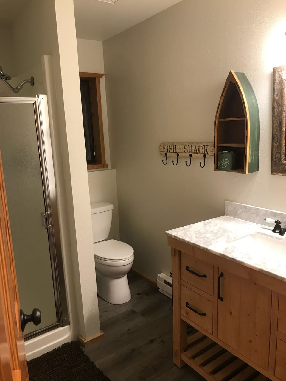 Downstairs 3/4 bathroom with shower