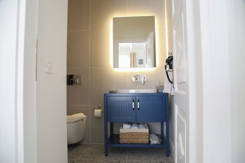 Shower, free toiletries, hair dryer, slippers