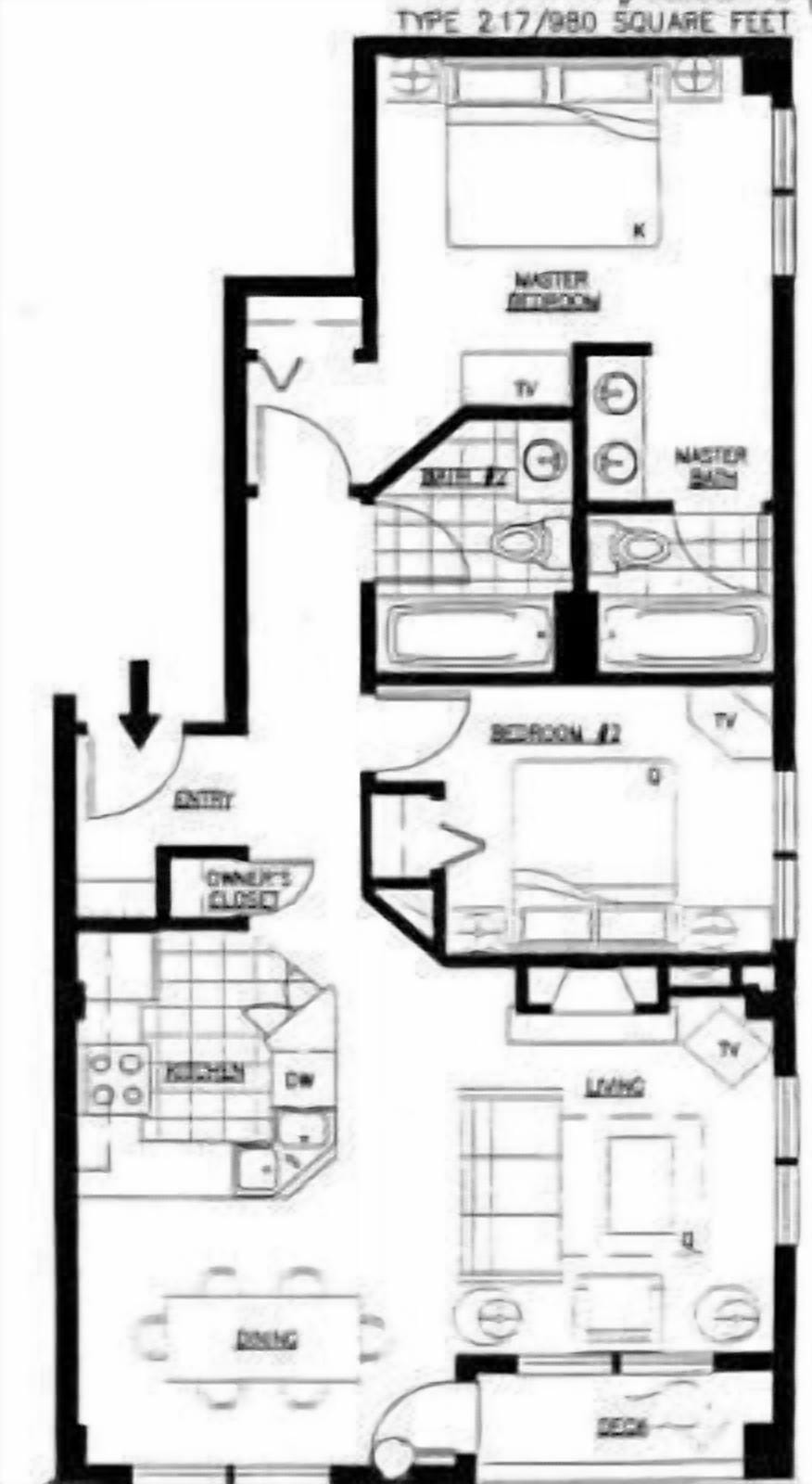 Condo, 2 Bedrooms | Floor plan