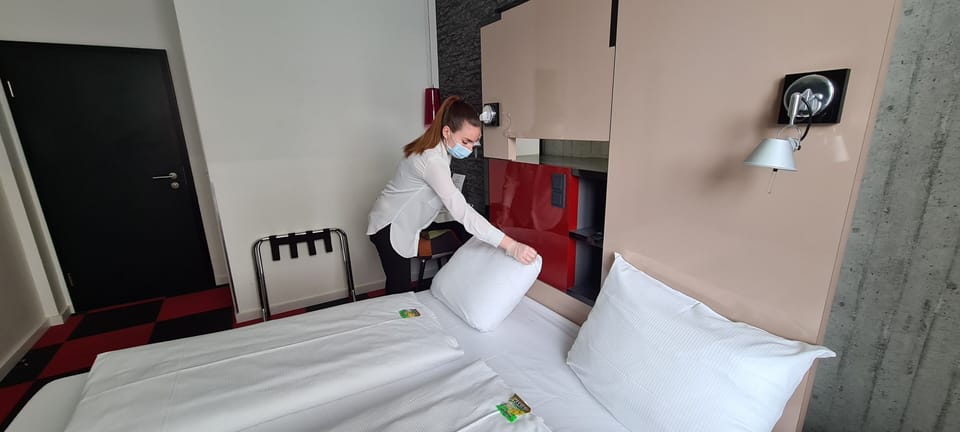 Standard Double Room | Individually furnished, desk, laptop workspace, blackout drapes